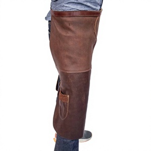 Protège-jambes en cuir marron pour fermeur, protection des sabots de cheval, pour l'écurie et les soins équestres - Product Image 2