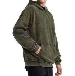 เสื้อฮู้ดดี้พิมพ์ลายสกรีนผ้าฝ้าย 100% แบบย้อมสีเอซิด ปรับแต่งได้ เป็นมิตรกับสิ่งแวดล้อม สไตล์วินเทจ สตรีทแฟชั่น สีพื้น สำหรับผู้ชาย ใส่ได้ในฤดูหนาว - Product Image 2