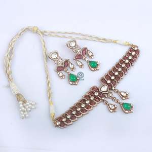 Pranali Polki Designer Gold-Plated Choker Set for Bridal Wedding Festival - Product Image 4