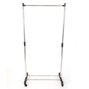 Supporto allungabile in argento a barra singola con guide verticali e orizzontali per vestiti e scarpe - Product Image 3