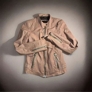 Premium Women's Lamb Leather Moto Biker <b>Jacket</b> Quilted Shoulder Detail OEM/ODM Customizable - Product Image 1