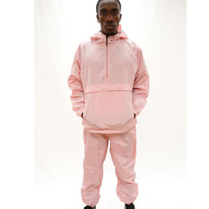 Coupe-vent décontracté imprimé à capuche en nylon coupe-vent unisexe, survêtement oversize léger à séchage rapide avec pantalon évasé 2 - Product Image 6