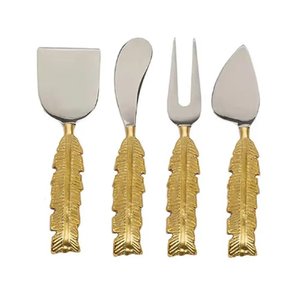 Ensemble trancheur à fromage et épandeur à beurre en acier inoxydable avec poignées en marbre blanc et noir, compatible lave-vaisselle, pour utilisation sur table à manger - Product Image 4