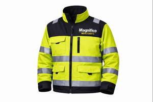 Veste de sécurité pour homme, réfléchissante, haute visibilité, à capuche, veste bomber haute visibilité avec poches et fermeture éclair, imperméable - Product Image 2