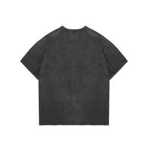 Camiseta Oversize de 260 g/m² con Corte Holgado, Lavado Ácido, Diseño Gráfico, Hombros Caídos, Estilo Vintage Grunge - Product Image 4