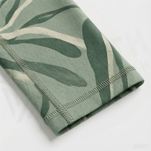 Leggings de cintura alta con estampado de hojas para mujer, largos, elásticos, de punto, deportivos, para todas las estaciones - Product Image 6