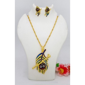 Charm colgante conjunto joyería chapado en oro joyería India colgante conjunto diosa joyería colgante collar Top fabricante indio - Product Image 4