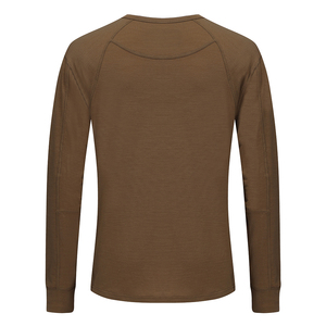Custom Men's 100% <b>Merino</b> Wool Thermal Base Layer Shirt – Ultra Soft <b>Long</b> Sleeve <b>Long</b> <b>Johns</b> Top, Knitted Printed Winter Underwear - Product Image 2