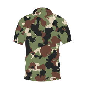 เสื้อโปโลลายพรางสีเขียวสีน้ำตาลสีดำสำหรับผู้ชายแขนสั้นเสื้อยืดกอล์ฟพิมพ์ลายลำลอง - Product Image 2