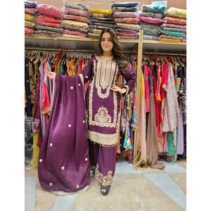 Fancy Top-Bottom y Dupatta Set con bordado y Dori-Sequence Work Talla XL - Product Image 6