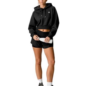 Sudaderas Cortas de Lujo para Mujer al por Mayor, Sudaderas Cortas Personalizadas al por Mayor, Marca Privada, Ropa Urbana, Sudadera de Forro Polar OEM - Product Image 5