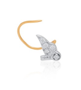 Piercing de Nariz de Oro Rosa con Diamante Natural, Tamaño Regular, Joyería Fina para Mujer, Oro Real, Piedra Única, Ligero, para Uso Diario - Product Image 3