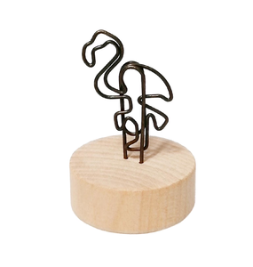 Wood And Metal <b>Place</b> <b>Card</b> Holder <b>Table</b> Number Holder Stands Minimalist Wire Flamingo <b>Place</b> <b>Card</b> Holder On Wooden Base - Product Image 1