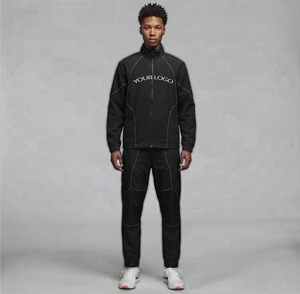 Custom <b>Reflective</b> Zip Nylon Tracksuit, Lightweight Windproof <b>Jacket</b> & Nylon Sweatpants Men Windbreaker Jogger Set - Product Image 1