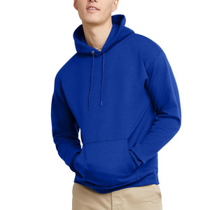 Sudadera con Capucha Azul Rey para Hombre, Corte Regular, Color Sólido, Felpa de Algodón, Informal, para Otoño - Product Image 1