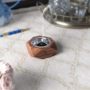 Geometric Design Wooden <b>Bakhoor</b> Burner Modern Hexagon Arabic <b>Oud</b> Incense Holder With Removable Metal Cup Wholesale Incense Use - Product Image 5