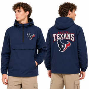 Chaqueta Anorak Texans de Moda Masculina, Sudadera con Capucha y Logotipo del Equipo Bordado Personalizado, Cortavientos, Ropa Deportiva al por Mayor OEM - Product Image 1