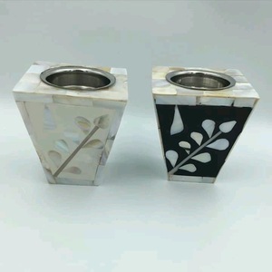 Handmade Mother of Pearl Inlay Eco-friendly Custom Printing <b>Tea</b> <b>Light</b> Holder Decorative <b>Scented</b> Candle Vessel Gift - Product Image 4