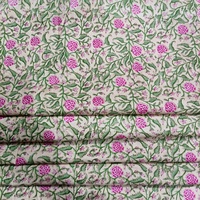Tissu en jersey de coton biologique lavé, imprimé à la main, léger, doux, respirant, écologique, pour la décoration intérieure, les sacs, l'hôpital et l'artisanat