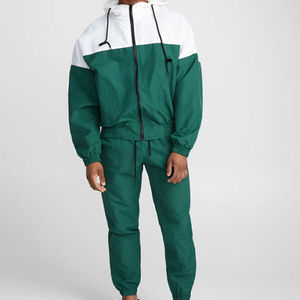 Custom Men's Color Block Tracksuit Windbreaker Hooded <b>Jacket</b> and Joggers 2 Piece Set Wholesale Streetwear Sportswear Outfits - Product Image 5