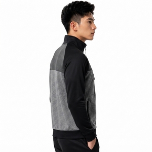 <b>Men</b> Sports <b>Track</b> <b>Jacket</b> Quick Dry Polyester Material Breathable Construction Stand Collar Elastic Hem Lightweight Athletic Outer - Product Image 4