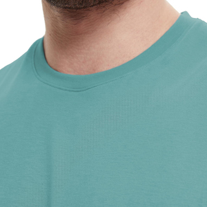 Camiseta sin mangas para hombre, color verde azulado, cuello redondo, color sólido, transpirable, de punto, informal, para entrenamiento - Product Image 4