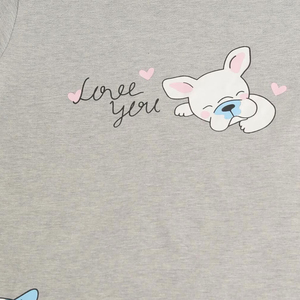ชุดเซ็ตเสื้อยืดสีเทาพิมพ์ลายกระต่ายกับกางเกงขาสั้นลายสีชมพูสำหรับผู้หญิง ชุดลำลองใส่สบายสำหรับฤดูร้อน ผ้าฝ้าย 100% ระบายอากาศได้ดี - Product Image 5