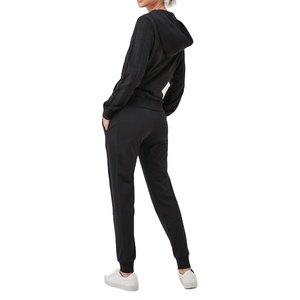 Survêtement en molleton de coton pour femmes pour l'entraînement d'hiver Streetwear décontracté à capuche Logo personnalisé écologique pour l'entraînement physique - Product Image 2