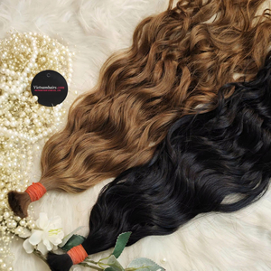 Extensions de cheveux vierges vietnamiens 100 % premium – Cheveux longs et raides en vrac, sans produits chimiques, cuticules intactes, couleurs blond clair 2026 - Product Image 2