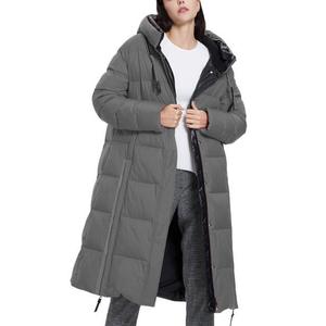 Veste d'hiver longue matelassée avec capuche amovible, manches longues, fermeture éclair, couleur unie, extérieur en polyester, manteau épais et chaud - Product Image 4