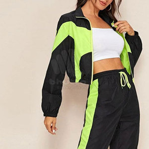 Conjunto de Chaqueta Cortavientos de 2 Piezas para Mujer, Diseño Personalizado, Transpirable, Ecológico, Poliéster/Nailon, Venta al Por Mayor - Product Image 5
