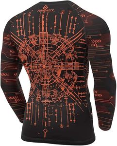 Custom Printed Long Sleeve Rash Guard <b>Compression</b> <b>Shirt</b> <b>for</b> <b>Men</b> with Circuit Design Full Sleeve Quick Dry - Product Image 3