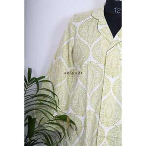 Camisón Kimono Bohemio de Algodón para Mujer, Estilo Indio, Largo Medio, con Cinturón y Botones Decorativos, Ajuste Holgado y Dulce - Product Image 4