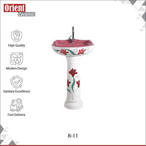 Lavabo de Pedestal de Cerámica Blanca de Alta Calidad para Uso Comercial, Material Cerámico de Primera Calidad para Baños de Lujo - Product Image 2
