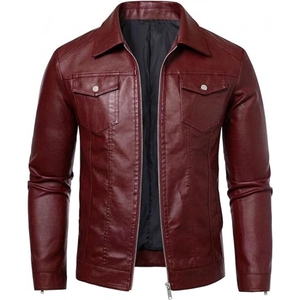Veste en cuir de qualité supérieure pour homme, veste en simili/cuir de vache tendance, veste bomber de moto pour l'hiver pour homme - Product Image 1