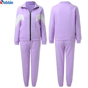 ชุดวอร์มผู้หญิงสุดฮิต สีม่วง คุณภาพสูง เสื้อฮู้ดและกางเกงขายาว ชุดวอร์มซิปแบบโอเวอร์ไซส์สั่งทำได้ - Product Image 3