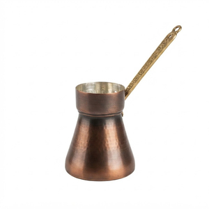 Traditional Engraved Copper Turkish Coffee Pot Vintage Stovetop Cezve Ibrik Coffee <b>Maker</b> With Wooden Handle For Wholesale Price - Product Image 6