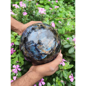 Sphères de pierre naturelle en labradorite chatoyante, faites à la main, pour la méditation, l'artisanat et le Feng Shui, vente en gros - Product Image 2