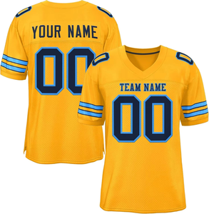 Maillot de football américain unisexe personnalisé avec nom et numéro, respirant, anti-humidité, à manches courtes, coupe ample, imprimé par sublimation 100% - Product Image 3