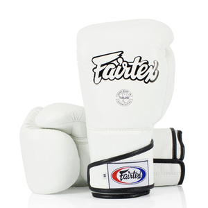 Guantes de Boxeo Profesionales Fairtex Pro de Último Modelo, de Cuero, con Correa Ajustable, Ligeros, para Entrenamiento y Sparring, Color Blanco - Product Image 1