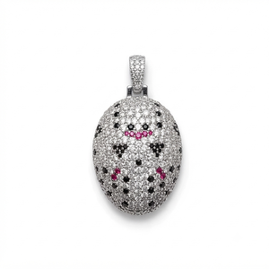 จี้รูปหน้ากากผู้รักษาประตูฮอกกี้ SHRAMAN DIAMOND ทำจากเงินแท้ 925 ประดับเพชรโมอิสซาไนต์ สร้อยคอแนวสปอร์ต ชุบทองทันสมัย - Product Image 1