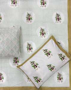 Jaipuri Pure Cotton Bedsheet with Boho Hand Block Motif Print Soft <b>Bed</b> Cover <b>for</b> Home Decor Available King <b>Double</b> Bedsheet - Product Image 6