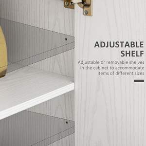 Freestanding armadio con 2 porte cucina dispensa per soggiorno sala da pranzo e camera da letto bianco scaffali regolabili cucina di stoccaggio - Product Image 5