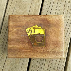 Boîte à cartes à jouer en bois personnalisable avec cartes en papier gratuites Bech Wood Intelligence Puzzle Game - Product Image 4