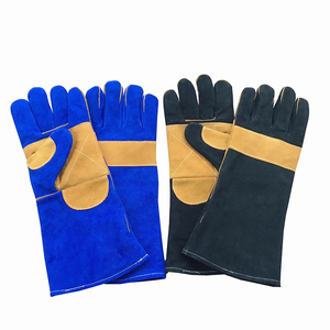 Guantes de Seguridad de Cuero de 14 Pulgadas con Puño Recto, Resistentes al Calor y a la Abrasión, Textura Lisa, Protección Anti-Calor - Product Image 1