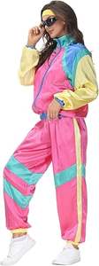 Conjunto Deportivo Retro de los 80 para Mujer, Chaqueta Cortavientos Estilo Hip Hop, Conjunto Deportivo Disco, Conjunto de una Pieza con Bloques de Color - Product Image 6