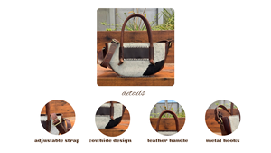 Bolso de Mano de Media Luna para Mujer, Bandolera de Cuero de Vaca, Estilo Rústico Occidental, Cosido a Mano, Correa Ajustable - Product Image 3