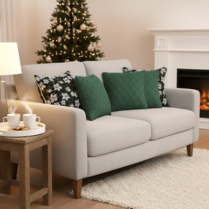 Juego de Fundas de Almohada SOGA Elegantes con Diseño Floral Verde y Tejido de Diamantes Verde Bosque, 5 Piezas, Fundas Decorativas y para Cojines en Negro - Product Image 6