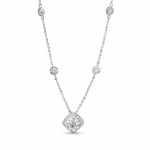 DEF Color VS VVS Clarity Round Lab Grown Diamond <b>Pendant</b> Necklace IGI Certified 10K 14K 18K <b>Solid</b> <b>Gold</b> Minimal Bezel Set Jewelry - Product Image 2