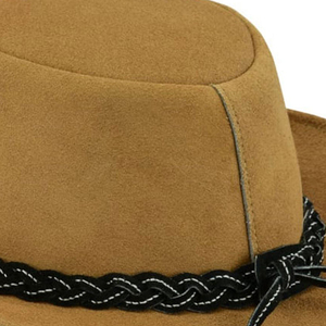 <b>Western</b> Cowboy <b>Hat</b> Men Genuine Leather Vintage Cap Hand Knitted <b>Western</b> Style Men Leather <b>Hat</b> - Product Image 6